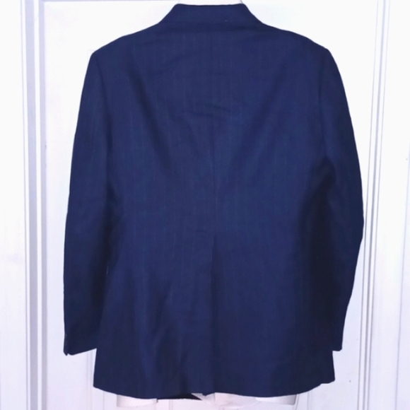 VTG Blue Pinstripe Double-Breasted Wool Blazer / Sportcoat, 42L - Picture 4 of 11